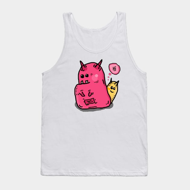Cute Little Monster Tank Top by Ando